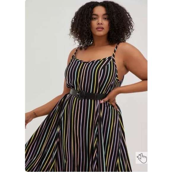 Torrid Challis Striped Maxi Dress - Picture 1 of 9